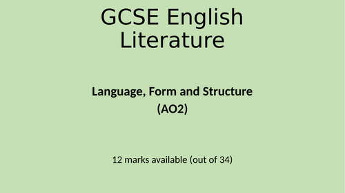 Language Form and Structure GCSE revision Shakespeare Literature