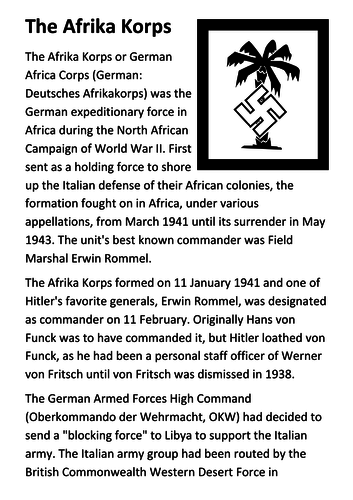 The Afrika Korps Handout