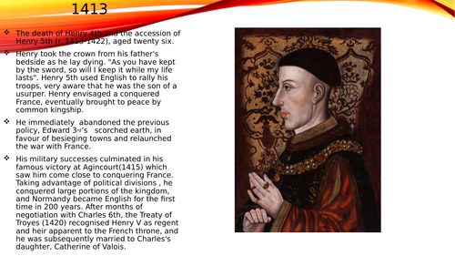 Basic powerpoint on the reign of Henry 5th.