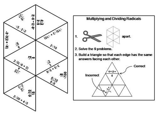 Multiplying and Dividing Radicals Game: Math Tarsia Puzzle