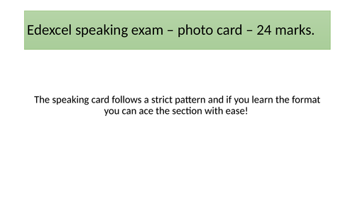 Edexcel French picture / photo based task