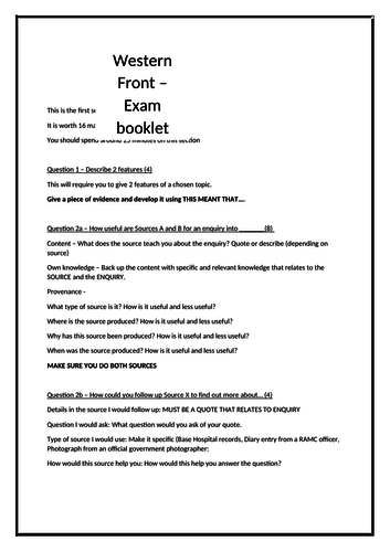 Edexcel - Paper 1 - Exam booklet Medicine