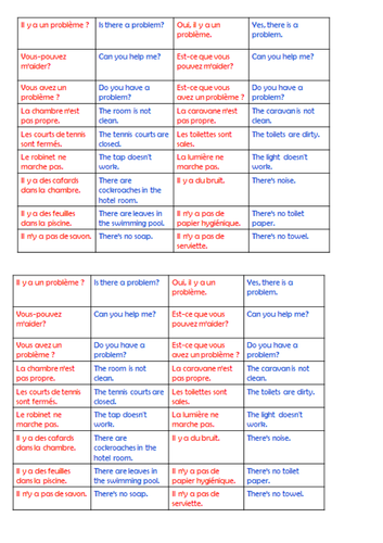 Problems and transactional language holiday. Role play.