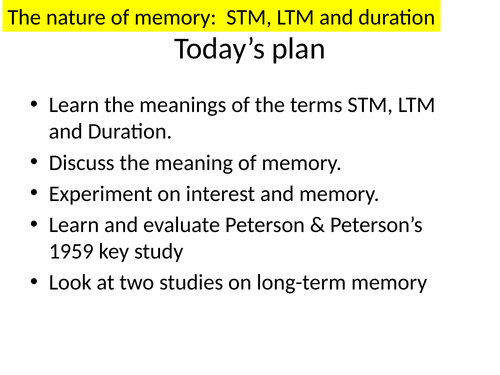 A Level Psychology Memory