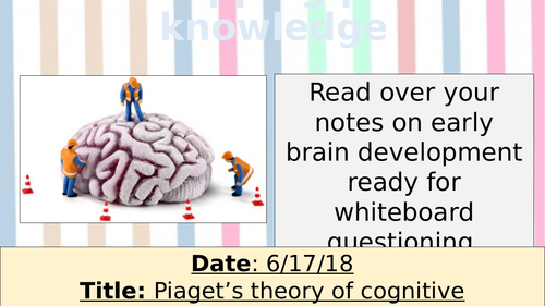 AQA GCSE NEW SPEC PSYCH Development Piaget Teaching Resources