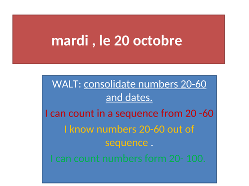 French numbers- revision