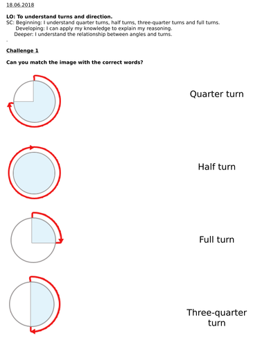 White Rose Y3 Summer block 3 geometry lesson 1 challenges