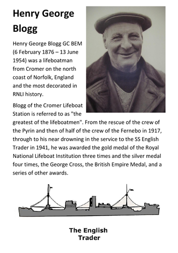 Henry George Blogg and the Royal National Lifeboat Institution (RNLI) Handout