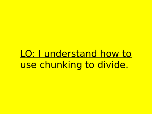 Division - Chunking and word problems