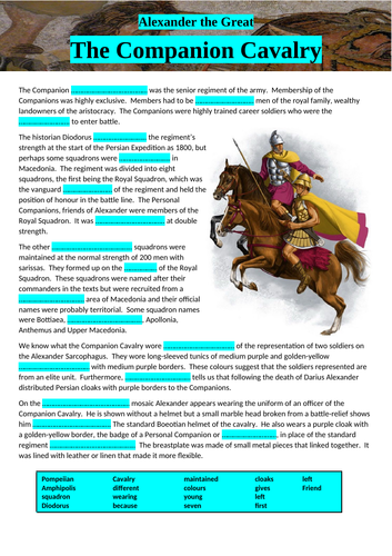 Alexander the Great - 4 Cloze Activities