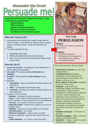 Persuasive assessment task - Alexander the Great