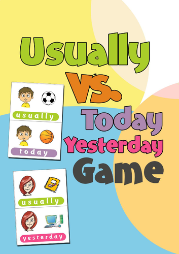 Usually vs Today/Yesterday Game | Present Simple vs Past Simple Activity | ESL Grammar Printable