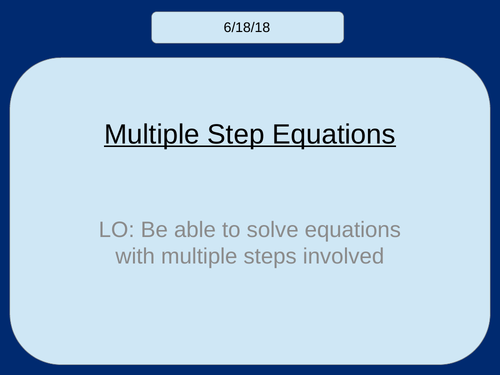 Solving Multiple (3-Step) Equations KS3