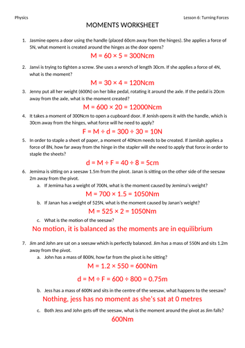 turning-forces-moments-worksheet-teaching-resources