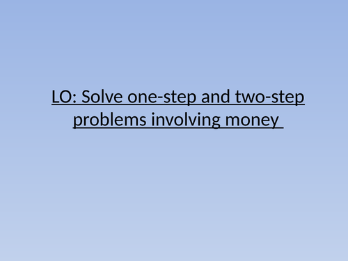 Money word problems