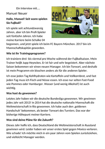 'Interview' with German footballer