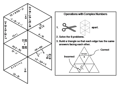 Operations with Complex Numbers Game: Math Tarsia Puzzle