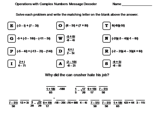 operations-with-complex-numbers-worksheet-math-message-decoder-teaching-resources