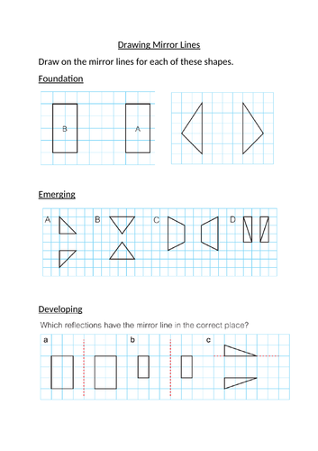 Drawing Lines of Reflection KS2/KS3