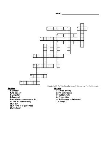 GCSE English Language - Crosswords