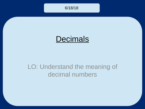 Introduction to Decimals (KS2/KS3)
