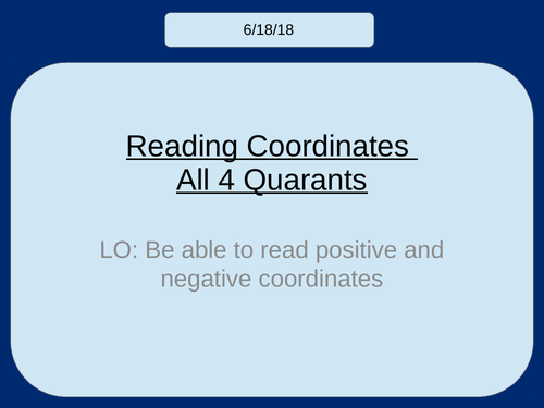 Reading Coordinates in All 4 Quadrants (KS2/KS3)