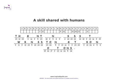 A Skill Shared with Humans - Cryptogram