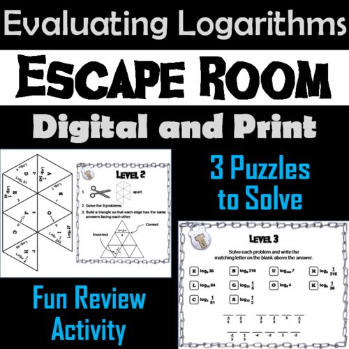 Evaluating Logarithms Activity: Escape Room Math