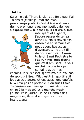 Studio 1 Module 3 Hobbies and Pastimes Reading booklet