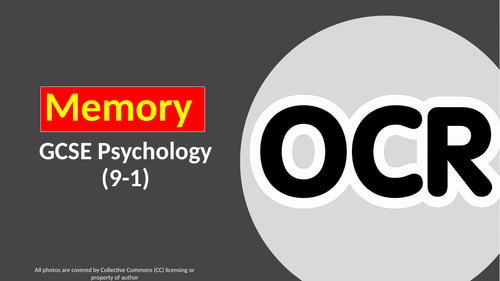 OCR GCSE PSYCHOLOGY (9-1): MEMORY