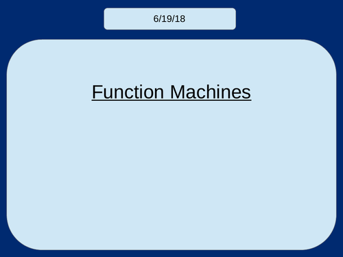 Function Machines (KS2/KS3)
