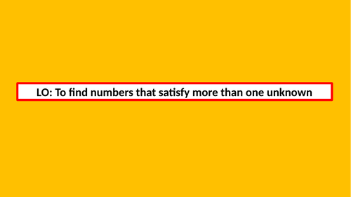 Algebra - Numbers that satisfy more than one unknown