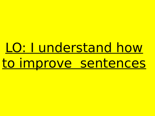 Year 4 - sentence improving