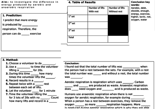 Comparing respiration practical (low ability)