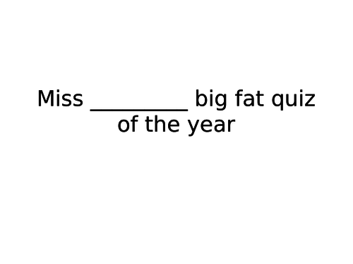 Science end of year quiz 2018