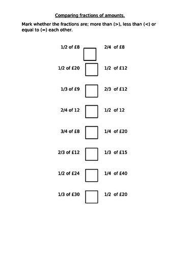 Fractions Of Numbers Ks1 Worksheets