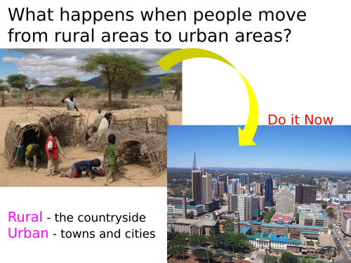 KS3 unit - SETTLEMENT - L6 rural urban migration in kenya - fully resourced