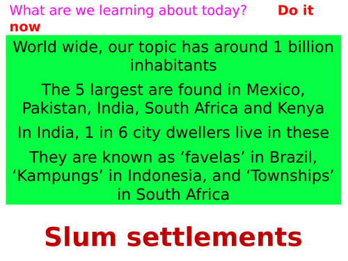 KS3 unit - SETTLEMENT - L7 dharavi - fully resourced