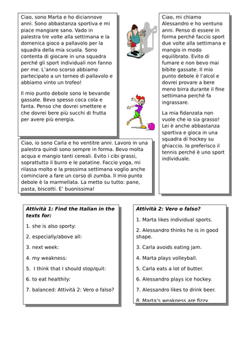 Fitness worksheet