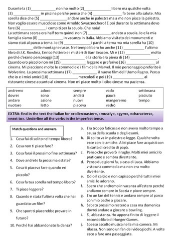 Free time worksheet