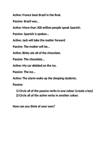 Active and Passive Scaffold Lesson