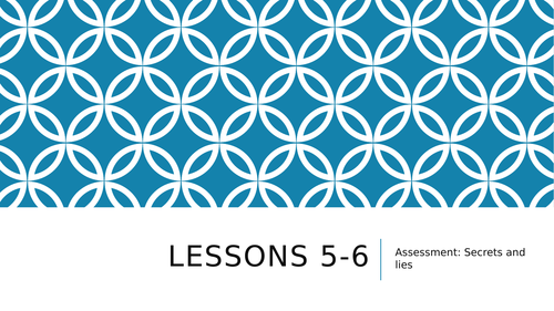 'An Inspector Calls' Lesson 5 & 6: Assessment