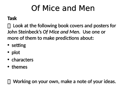 'Of Mice and Men': Character exploration through Drama