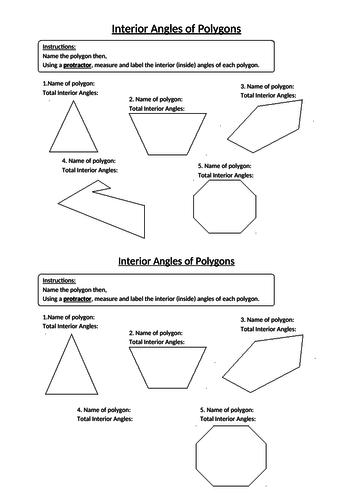 Interior Angles Worksheets (KS3)