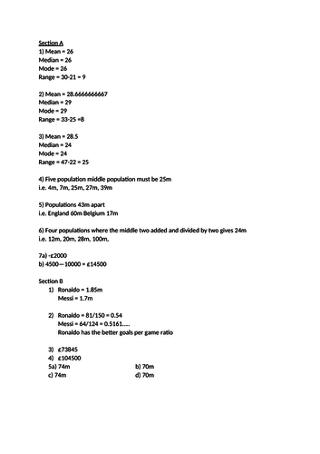 World Cup Russia 2018 Maths Challenge (Answers Included)