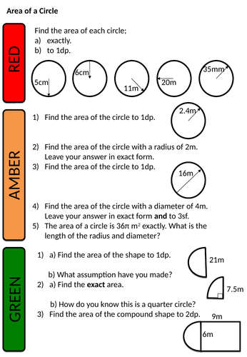 Area of Circles | Teaching Resources
