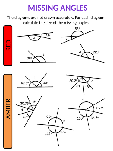  Angles around a Point And On A Straight Line Teaching Resources