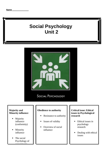 A level Psychology Social Booklet