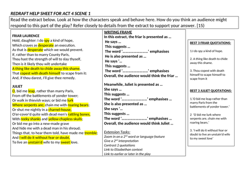 Act 4 Scenes 1 and 3 Romeo and Juliet