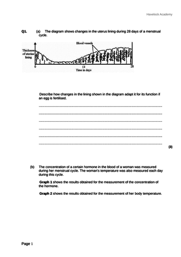 Lesson and resources on the menstrual cycle